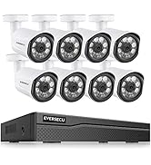 EVERSECU 3MP PoE Home Security Camera System, 8 Channel H.265+ NVR Recorder with (8) 3.0MP Outdoo...