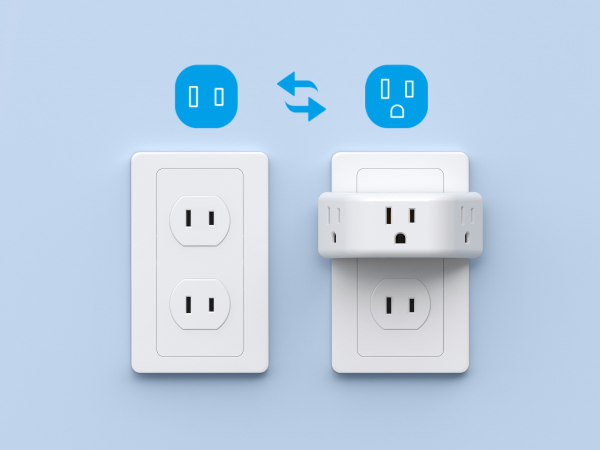 2 prong outlet splitter