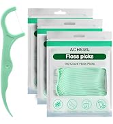 ACHSML Floss Picks - 300 Count Wear Resistant Dental Floss Picks BPA Free Durable Dental Floss Er...