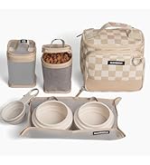 Cleverpup, Small 7-Piece Bistro Box Dog Food Travel Kit, 6-Cup Kibble Storage, 2 Silicone Bowls, ...