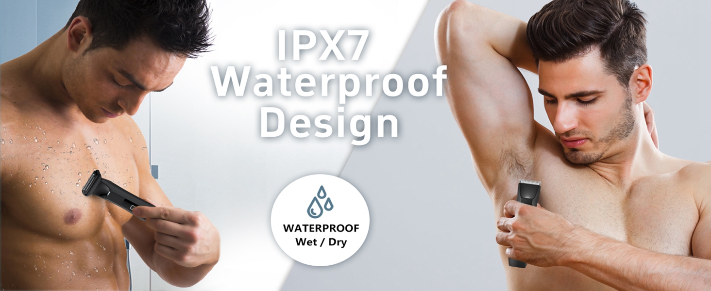 Waterproof groin body hair trimmer