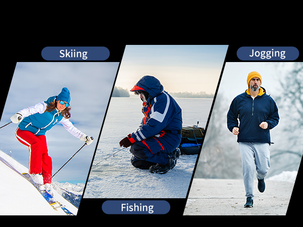 skiing equipment ice fishing gear jogging walking hiking shooting photography winter outdoor sport