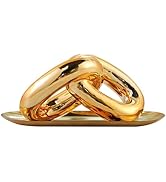 Anding Modern Gold Chain Decor for Living Room Home Decoration Modern Art Statue Porcelain Sculpt...