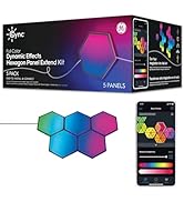 Cync GE Dynamic Effects Indoor Hexagon WiFi Smart LED Color Changing Lights, Wall Light Panels fo...