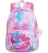Unineovo Mermaid Backpack for Girls, Kids Preschool Kindergarten Backpacks, Cute Toddler Bookbag,...