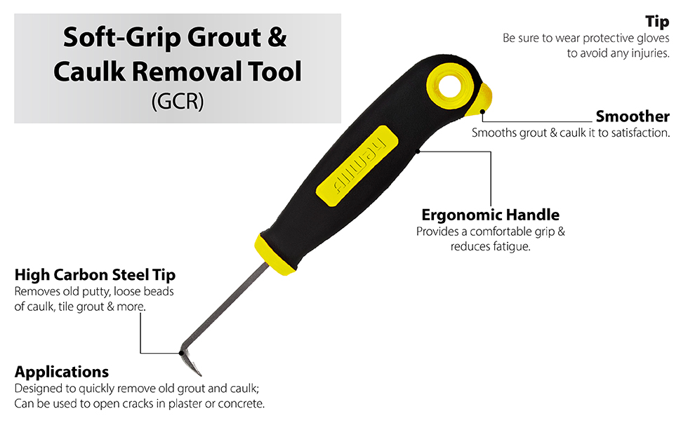 Soft-Grip Grout Caulk removal tool gcr allway