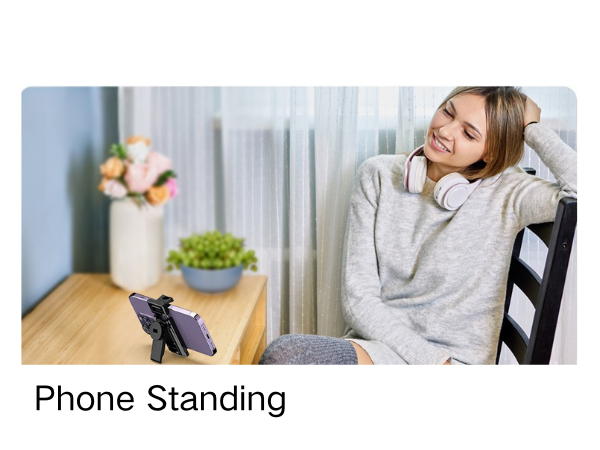 Phone Standing,Fits most smartphones (iPhone, Samsung, Google Pixel), GoPro, and digital cameras,