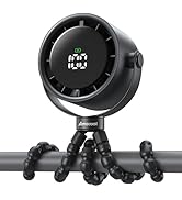AMACOOL Baby Stroller Fan, Rechargeable Portable Clip on Fan, 17H Cooling with 5 Speeds, LED Disp...