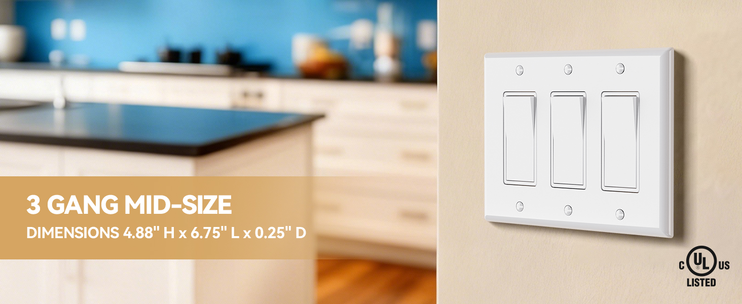 3 Gang Midsize Decorative Wall Plate