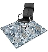 Anidaroel Moroccan Office Chair Mat, 48"x60" Anti-Slip Backing Large Floor Protector for Home Off...