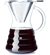 Unbreakable Pour Over Coffee Maker with Permanent Stainless Filter 8 Cup, Thickened Heat-Resistan...