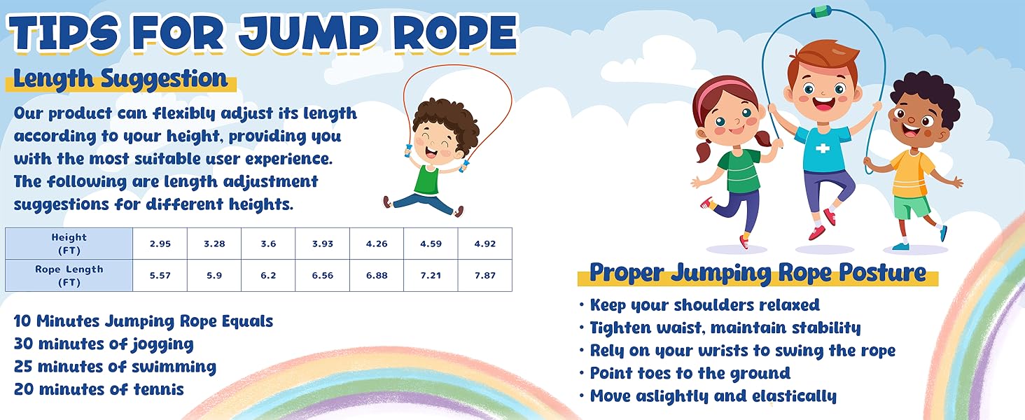 rope jump kids skipping adjustable fitness exercise outdoor jumping handle girls boys soft workout