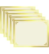 SUNEE 50 Sheets Certificate Papers - Blank Gold Foil Border, Letter Size 8.5x11 for Diploma, Cert...