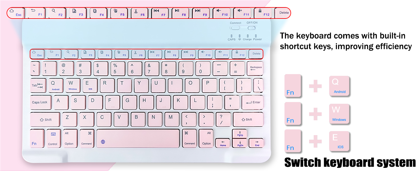 HD 10/10 Plus Keyboard case-Pink+-3