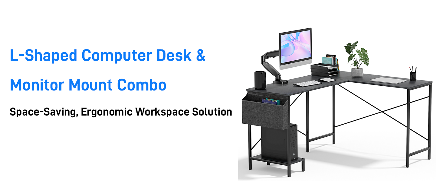 L shape desk combo
