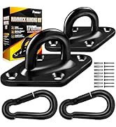 [Upgraded] 1700 lb Capacity 2PCS M10 Stainless Steel Pad Eye Hooks+2PCS 10MM Snap Hook + 8PCS Hea...