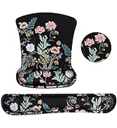 MOSISO Wrist Rest Support for Mouse Pad&Keyboard Set, Wild Flowers Ergonomic Mousepad&Coaster Non...