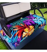 AQQA Golf Cart Seat Covers, Tropical Palm Leaf-Boho-Marble Microfiber Golf Cart Seat Blanket, Gol...