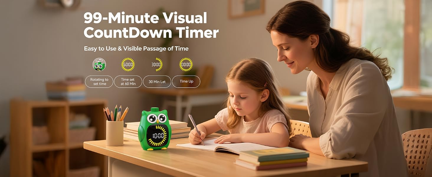 99 minute visual Timer for Kids for study with Mom dad parents
