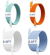USB C to USB C Cable,Fast Charging Braided Cable,4 Pack 6.6/6.6/3.3/3.3FT 60W Cord Suitable for i...