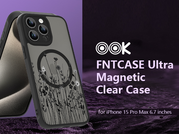 Black Wild Flower Slim Translucent Matte Case