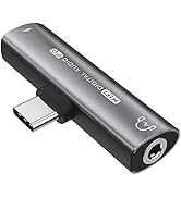 USB C Headphone Adapter, 2 in 1 USB C to 3.5mm Headphone Jack HiFi DAC with 27W Fast Charging Don...