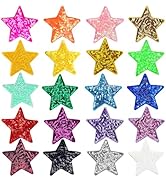 20Pcs Sequin Star Iron on Patches Glitter Stars Patches Embroidery Iron on Stars for Hats Clothes...