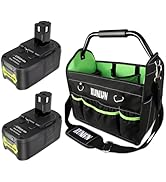 KUNLUN 2Pack 18V Battery and Tool Tote Bag Bundle