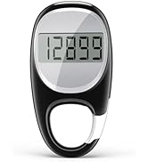 Simple Pedometer for Walking, Accurate Step Tracker with Carabiner, 3D Step Counter for Men Women...