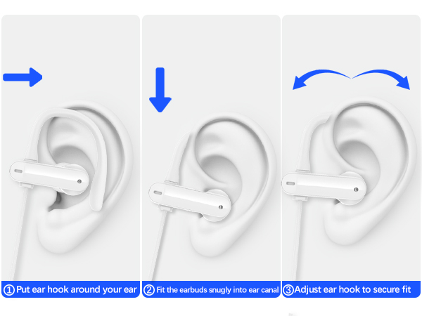 Wired Earbuds 3.5mm jack Headphones with Ear Hooks Microphone for Sports Running Exercise headset