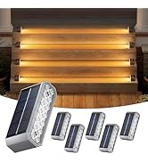 NIORSUN Solar Step Lights, 6 Pack Outdoor Horizontal Lights for Steps, Deck, Stairs, Dock &amp; Pathw...