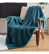 EXQ Home Fleece Throw Blanket for Couch or Bed - 3D Imitation Turtle Shell Jacquard Decorative Bl...
