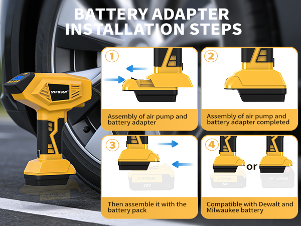 Compatible with Dewalt and Milwaukee battery
