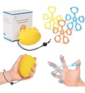 Fanwer Stress ball for Adults and Hand Grip Strengthener Set, Hand Therapy Ball, Finger Exerciser...
