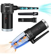 Compressed Air Duster &amp; Small Vacuum Cleaner 2-in-1, PC Air Duster Electric, USB Rechargeable Com...