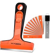Razor Blade Scraper, 4" Razor Scraper with 20Pcs Metal &amp; Plastic Razor Blades, Multi-Purpose Glas...