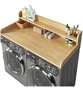 BigPonPon 2-Tier Washer and Dryer Countertop with 2.75" H Guard,54" W x 27.5" D Laundry Counterto...