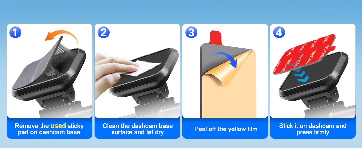 dash cam sticky pads