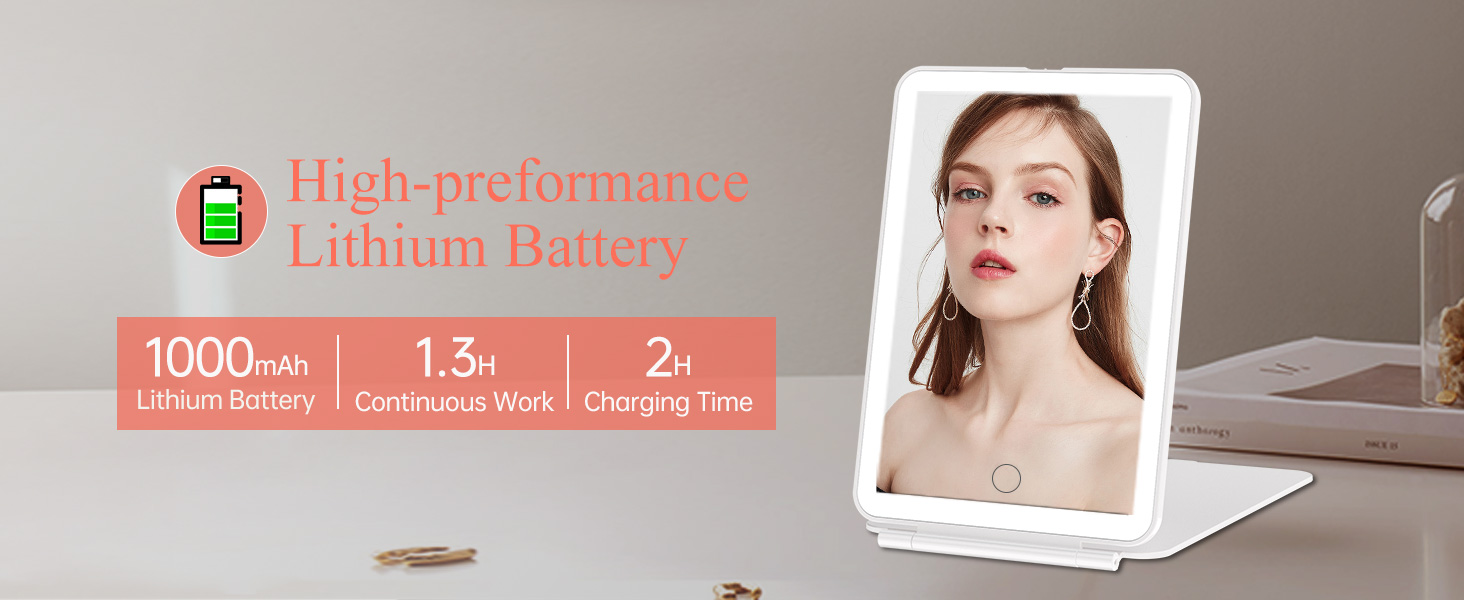 Rechargeable Portable Makeup Mirror