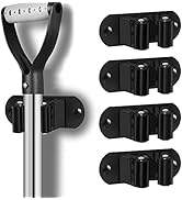 HYRIXDIRECT Mop and Broom Holder Wall Mount Heavy Duty Stainless Steel Wall Mounted Broom Organiz...