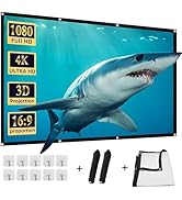 DUYIKJ 100 inch Outdoor Projector Screen,Foldable Washable Anti-Crease Portable Projection Screen...