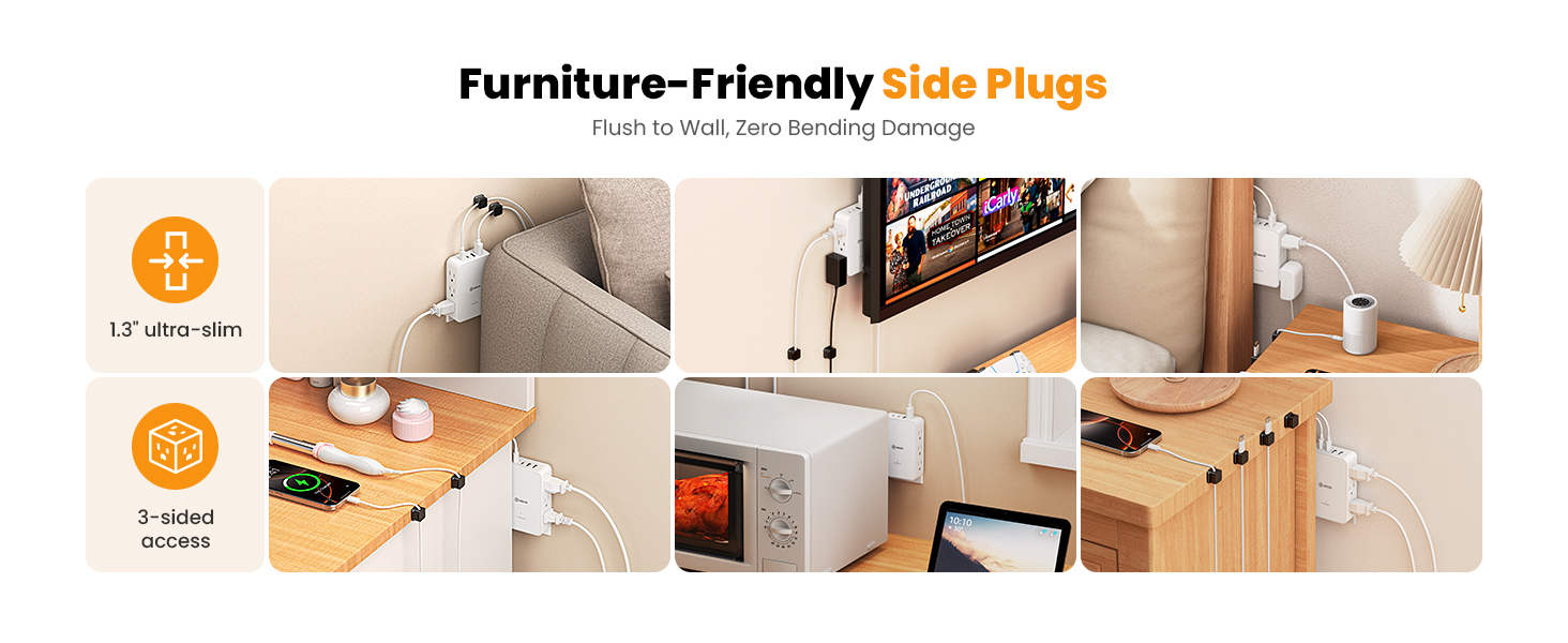 low profile plug adapter