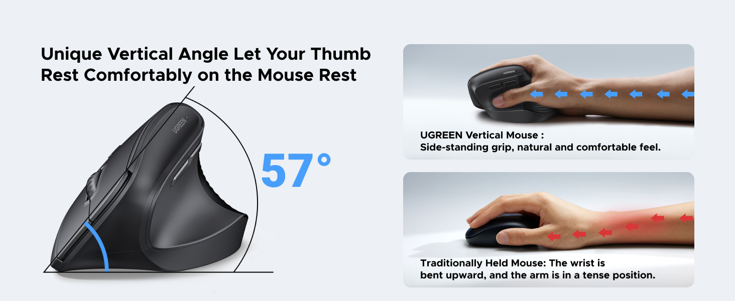 UGREEN Vertical Wireless Computer Mouse