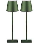 CHLORANTHUS 2 Pack Cordless Table Lamps, 3 Colors Stepless Dimming, 5000mAh Rechargeable Battery ...