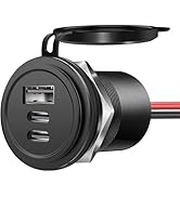 Obeaming 72W 3 Port 12V USB Outlet, Dual PD3.0 Type-C & QC3.0 Aluminum Car Charger, Multi Port US...