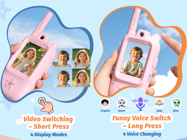kids walkie talkies with voice changer modes monster alien robot original sound