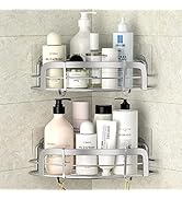 STEUGO corner shower caddy, Bathroom shower corner shelves, Adhesive Wall Mounted shower caddy co...