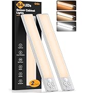 Gritin Under Cabinet Lighting- 84 LED Super Bright,3-Color &amp; 5-Brightness,4 Modes,Motion Sensor, ...