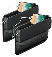 Tumecos Car Seat Gap Organizer Car Seat Storage Box Leather Car Seat Gap Filler Car Seat Gap Pock...