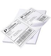 LuckyGuard 60 Shipping Labels 2 Per Sheet 8.5" x 5.5" Matte Half Sheet Labels Self Adhesive White...